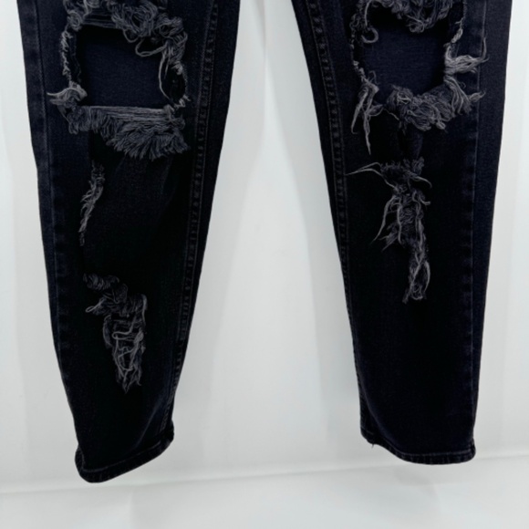 Vibrant MIU Jeans Women 29 Black Destroyed Denim High Rise Grunge Stretch USA - Picture 3 of 11